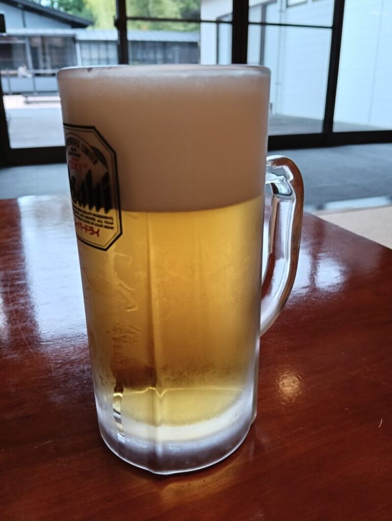 芦野温泉　湯上がりビール